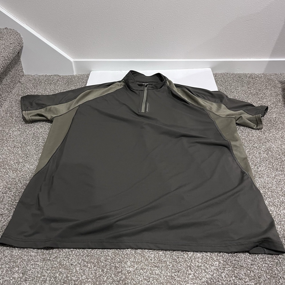 Decathlon Mens 2XL Fishing Shirt Short Sleeve Active 1/4 Zip Outdoor Solognac